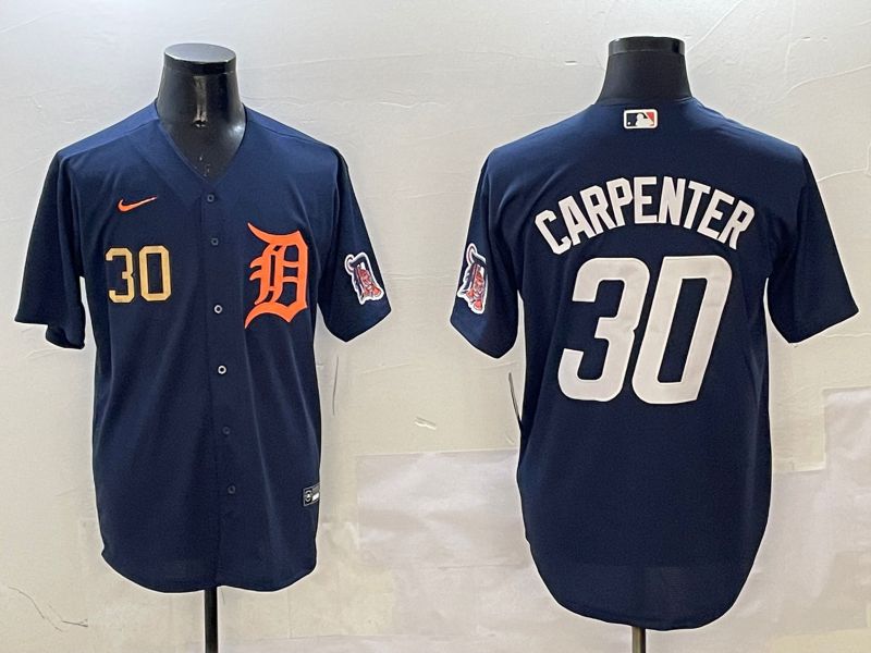 Men Detroit Tigers #30 Carpenter Drak Blue Game 2025 Nike MLB Jersey style 3112